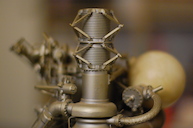 J-2 rocket engine model, second close-up