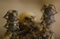 J-2 rocket engine model, first close-up